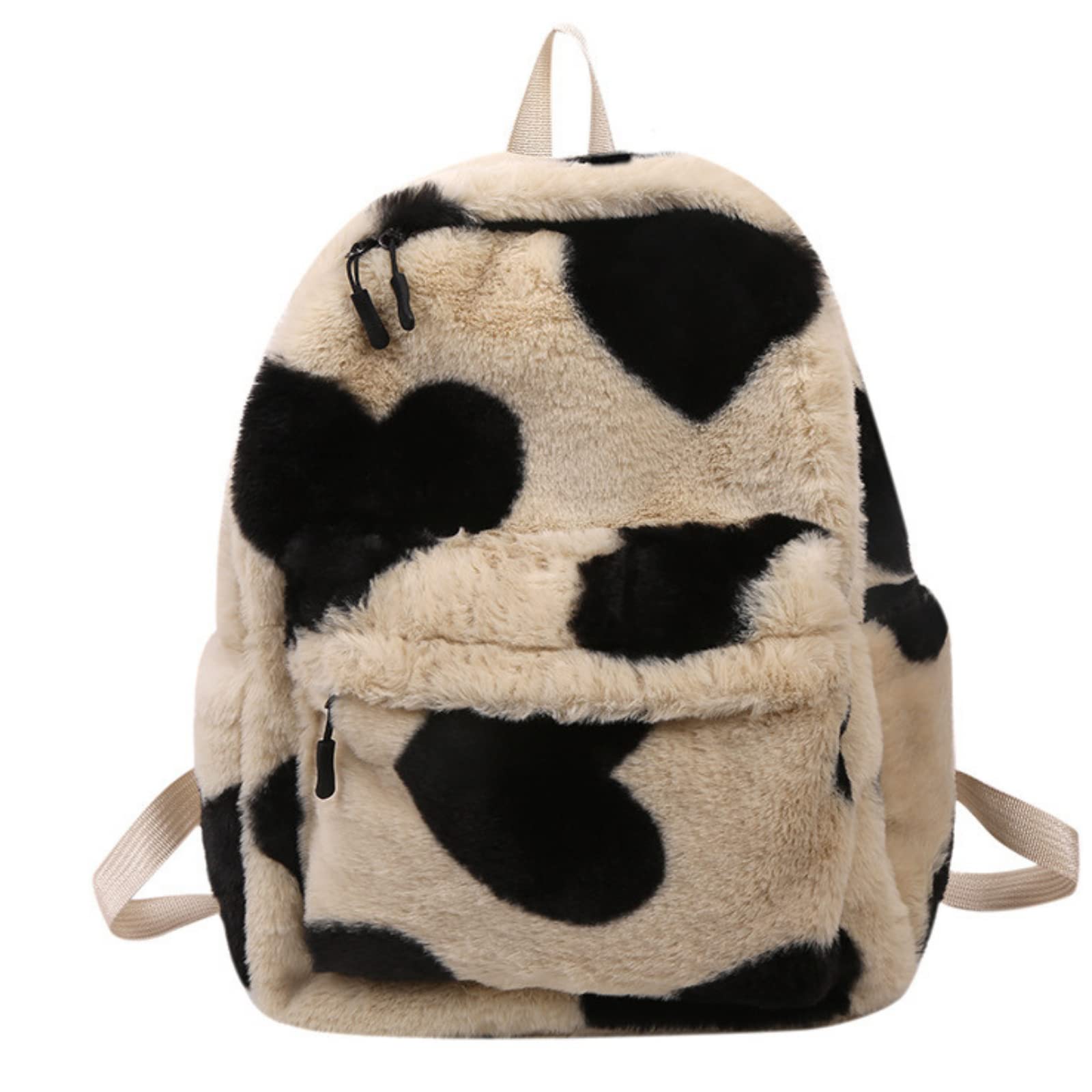 ANSAIR Kawaii Backpack with Faux Fur, Fluffy Cute Backpack Furry Plush Backpack, Sherpa Backpack for Girls Women School Fuzzy (Color : White)