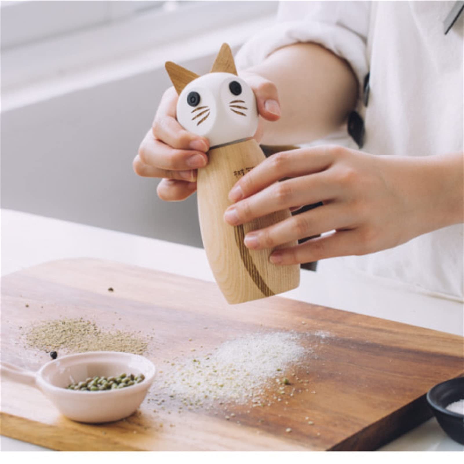 Macina Pepe Grinder di pepe di legno Mulino al peperoncino regolabile Coarness Minidinio di peperoncino di legno, per cucina freschi pepe macinato e utensili da cucina sale Macina Sale Macinapepe