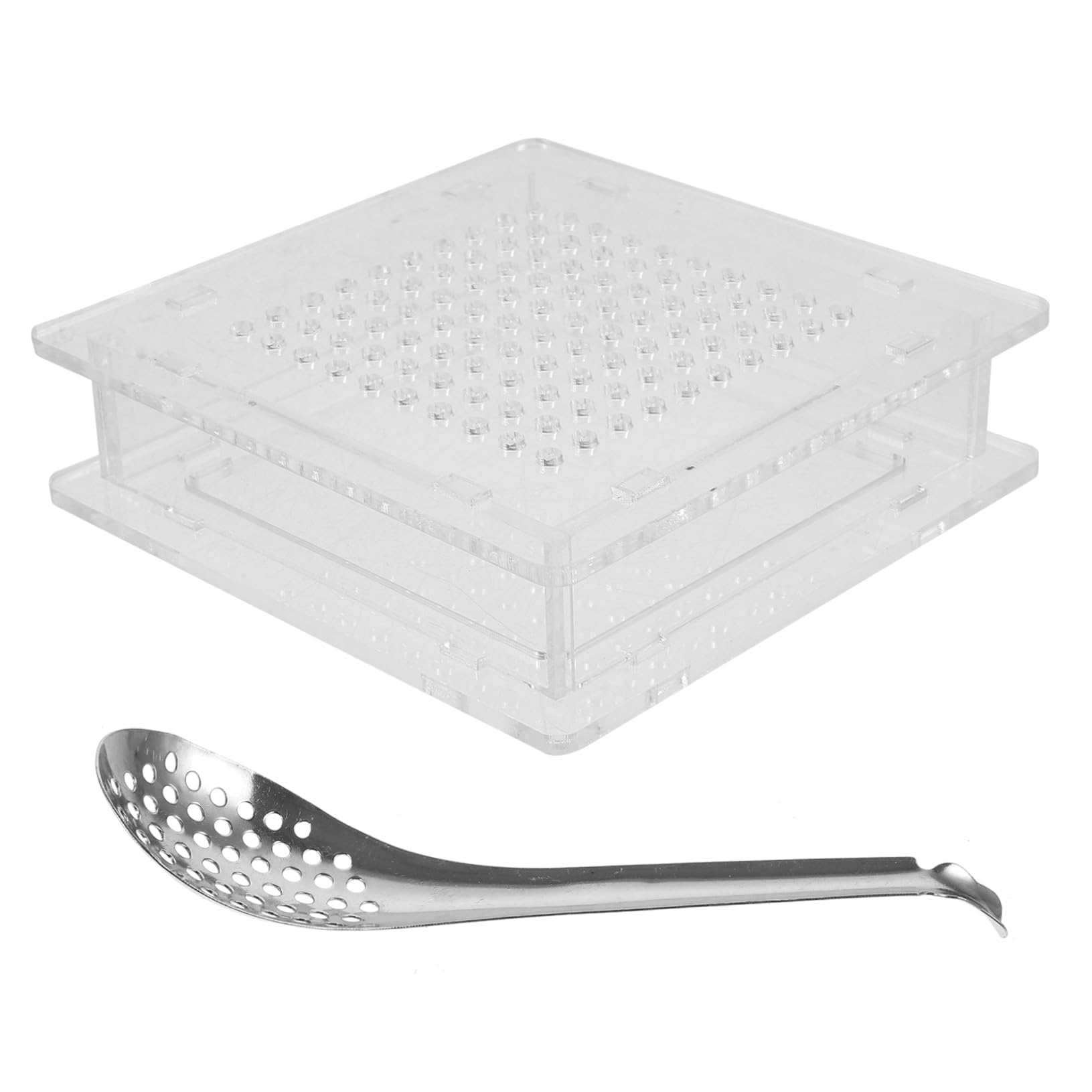 Boîte à caviar 100 trous en acier inoxydable pour cuisine moléculaire