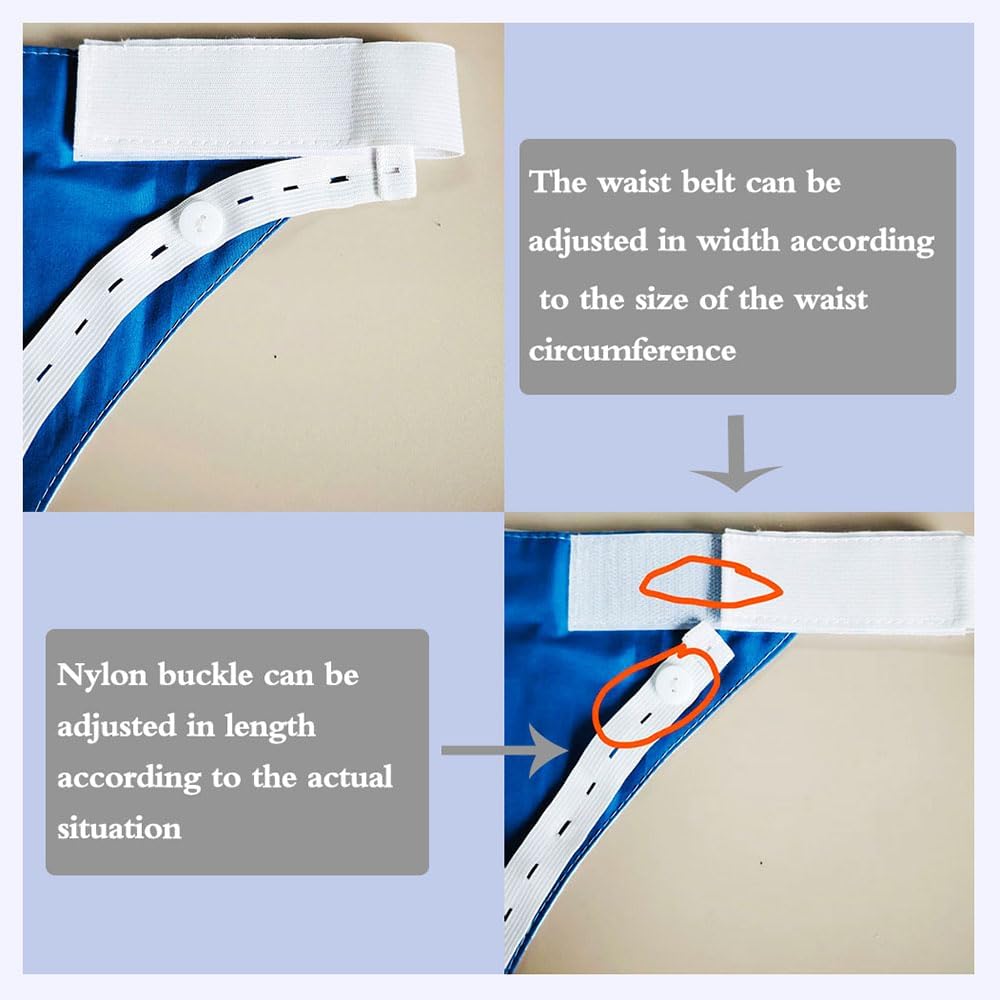 Condom Catheter Urine Collection Bag Reusable Wearable Silicone Urine Drainage Device with 2 Catheter Bag Systems 2 Piece Pants Set (Elderly Men Blue+White)