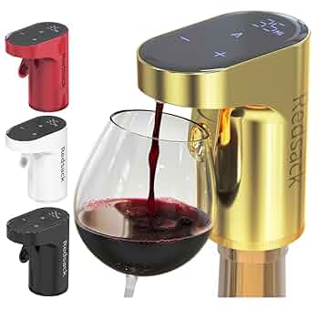 REDSACK Wine Aerator U2013 Electric Quantified Wine Pourer U2013 Compact Wine