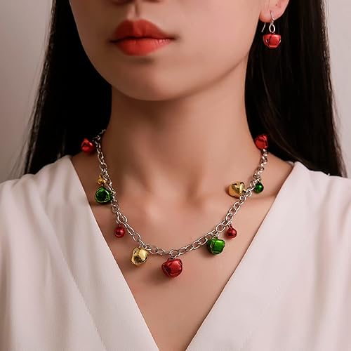 Miniatura 4 de Ronglry Christmas Jewelry Sets for Women Girls Christmas Necklace for Women Christmas Necklaces Bracelet Earring Christmas Snowflake Bell Tree