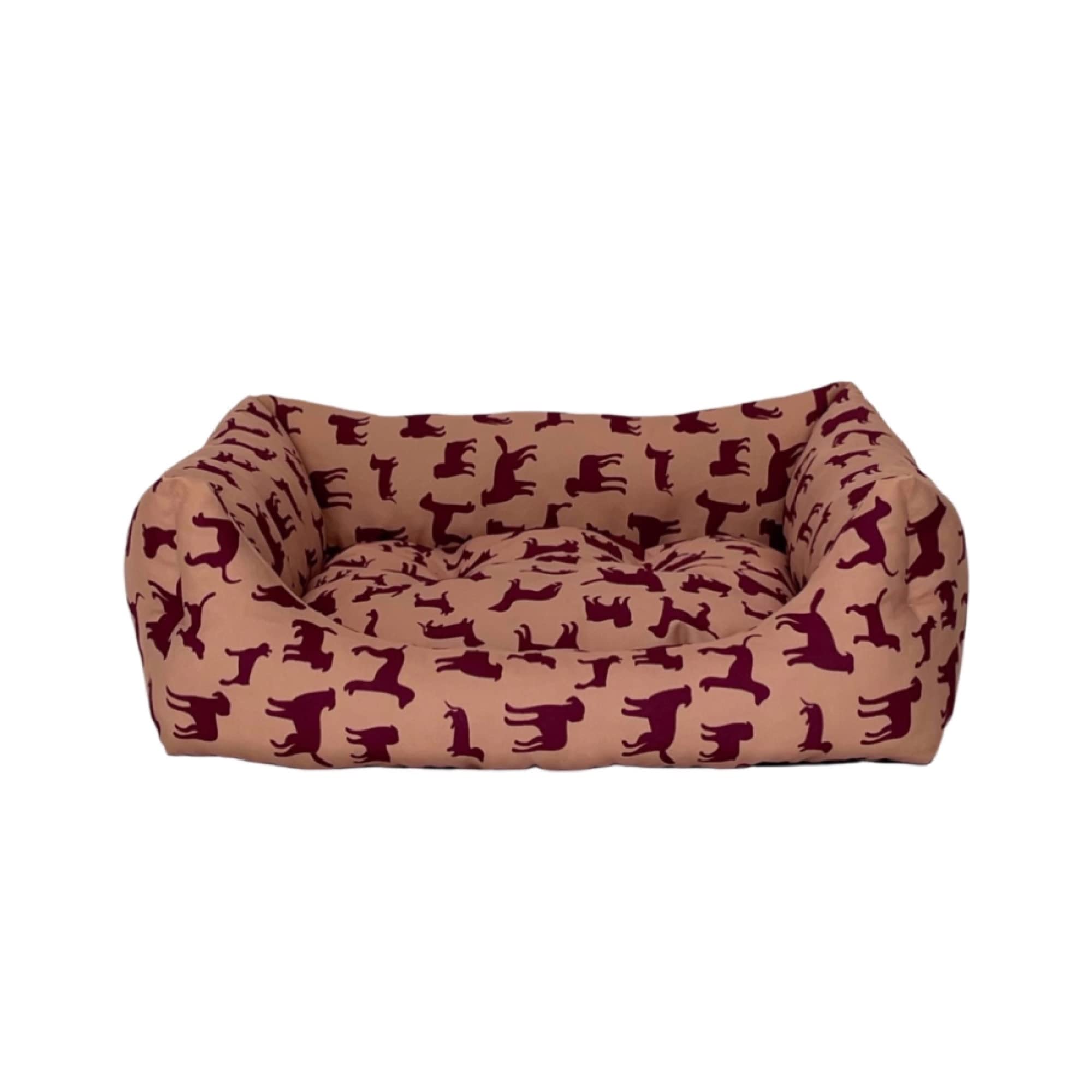 Pet Comfort Uniform Bej-Bordo Köpek Yatağı M 60x70cm
