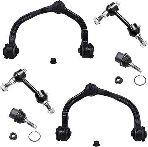 Miniatura 350 de Detroit Axle - Brazos de control delanteros inferiores con rótula + barras estabilizadoras de repuesto para Chrysler Dodge Intrepid 300M Concorde