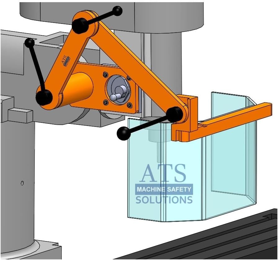 ATS MG-2 Milling Machine Guard | OSHA Compliant Head Mount Safety Shield for Manual Mills | Lexan & Aluminum | Made in USA