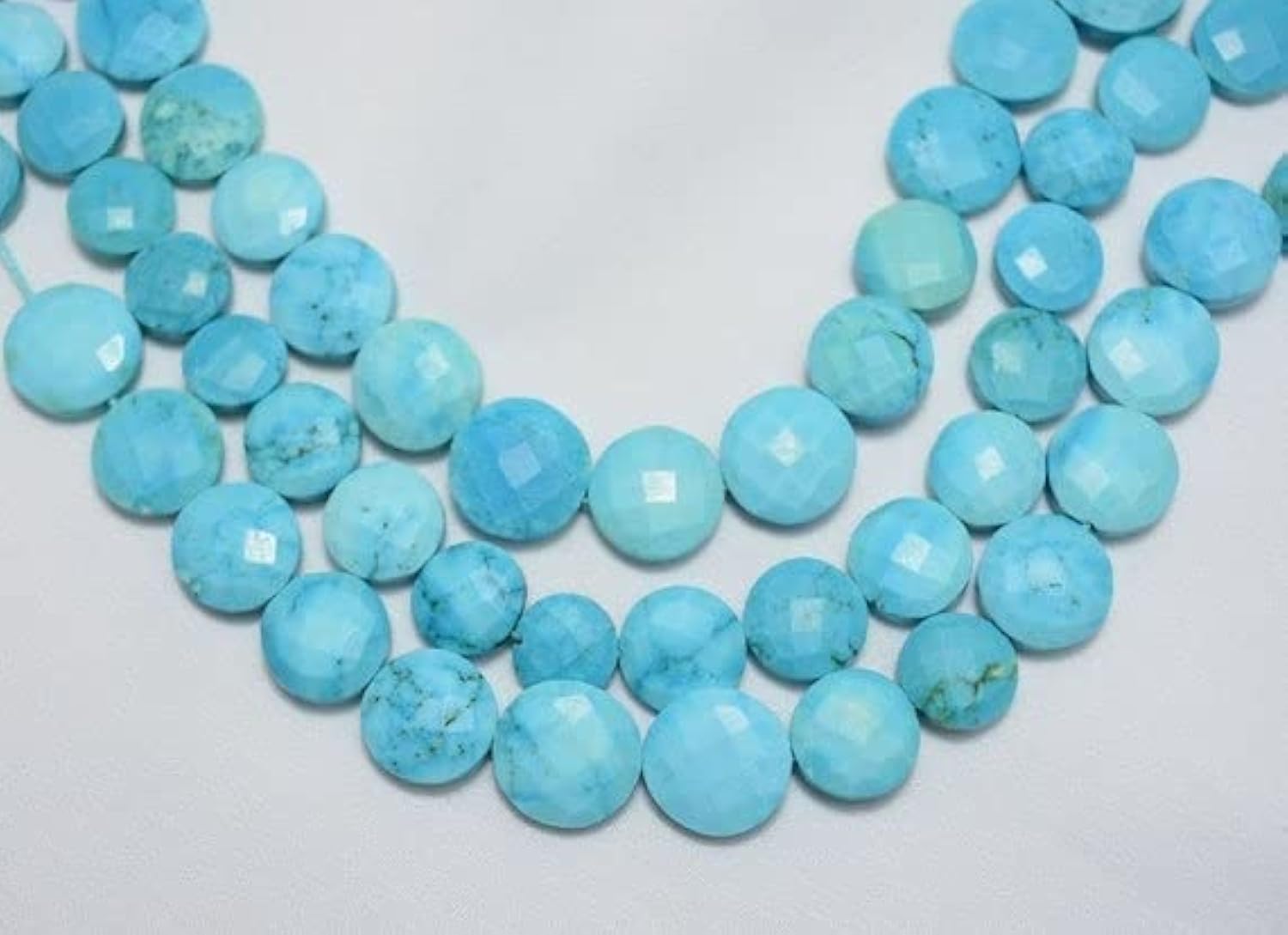 Chinese turquoise briolettes facettées de qualité supérieure pour joaillerie artisanale