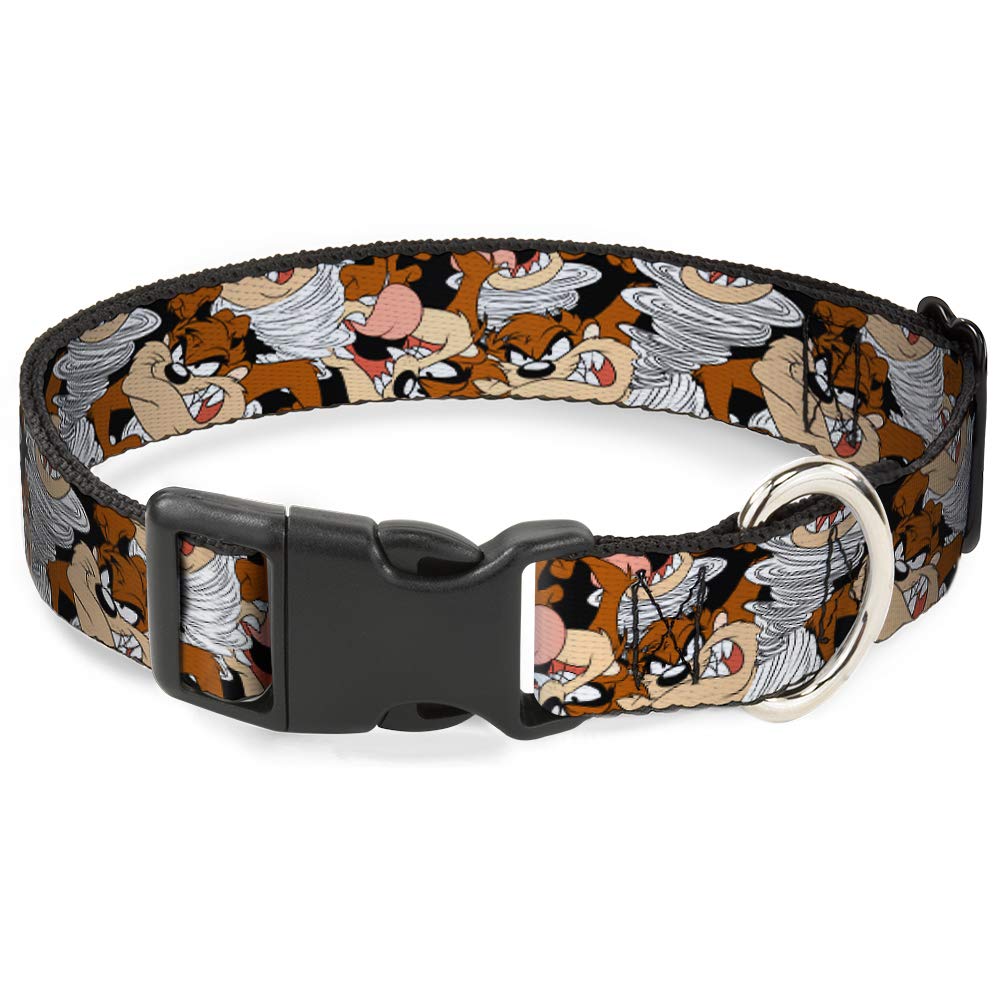 Collar de vórtice Buckle-Down negro ideal para paseos urbanos y parques de perros