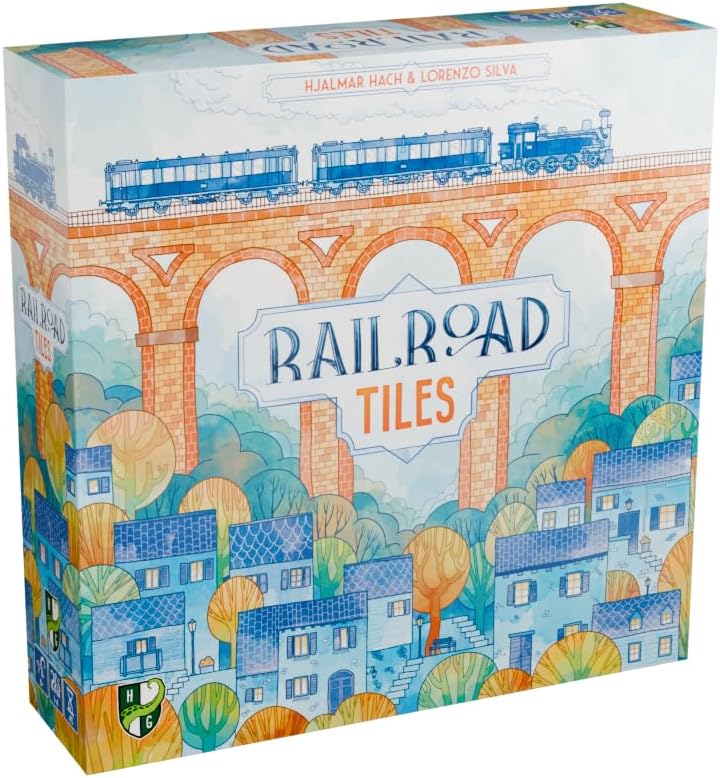 Railroad Tiles Board Game - Network-Building Tile-Laying Game, Family Fun Strategy for Kids & Adults, Ages 8+, 1-4 Players, 30-45 Minute Playtime
