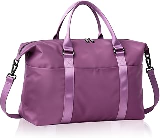 EPIMA Purple Weekender Duffel Bag for Women with Trolley Sleeve - Waterproof Carry-On Travel Tote, Gym, Hospital Bag