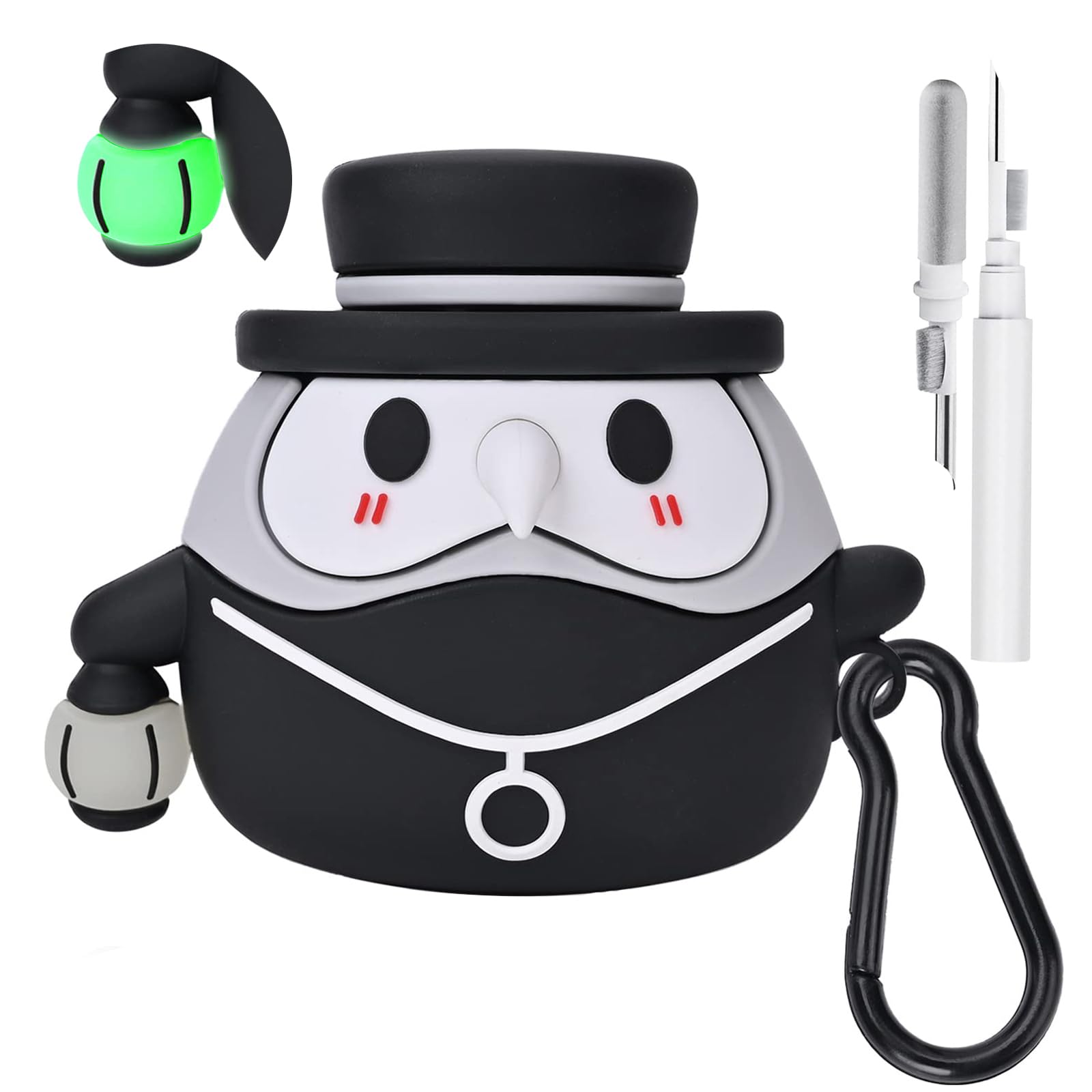 Celeyearnirs Compatible with Airpods 3rd Generation Cute case Cover, Luminous Medieval Plague Doctor Anime Design Compatible with Airpods 3 case 2021