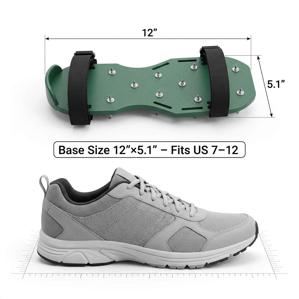 QWORK Gunite Buty z krótkimi kolcami 1,9 cm, idealne do montażu podłogi epoksydowej, powłok, pokrycia, kolor zielony (para)