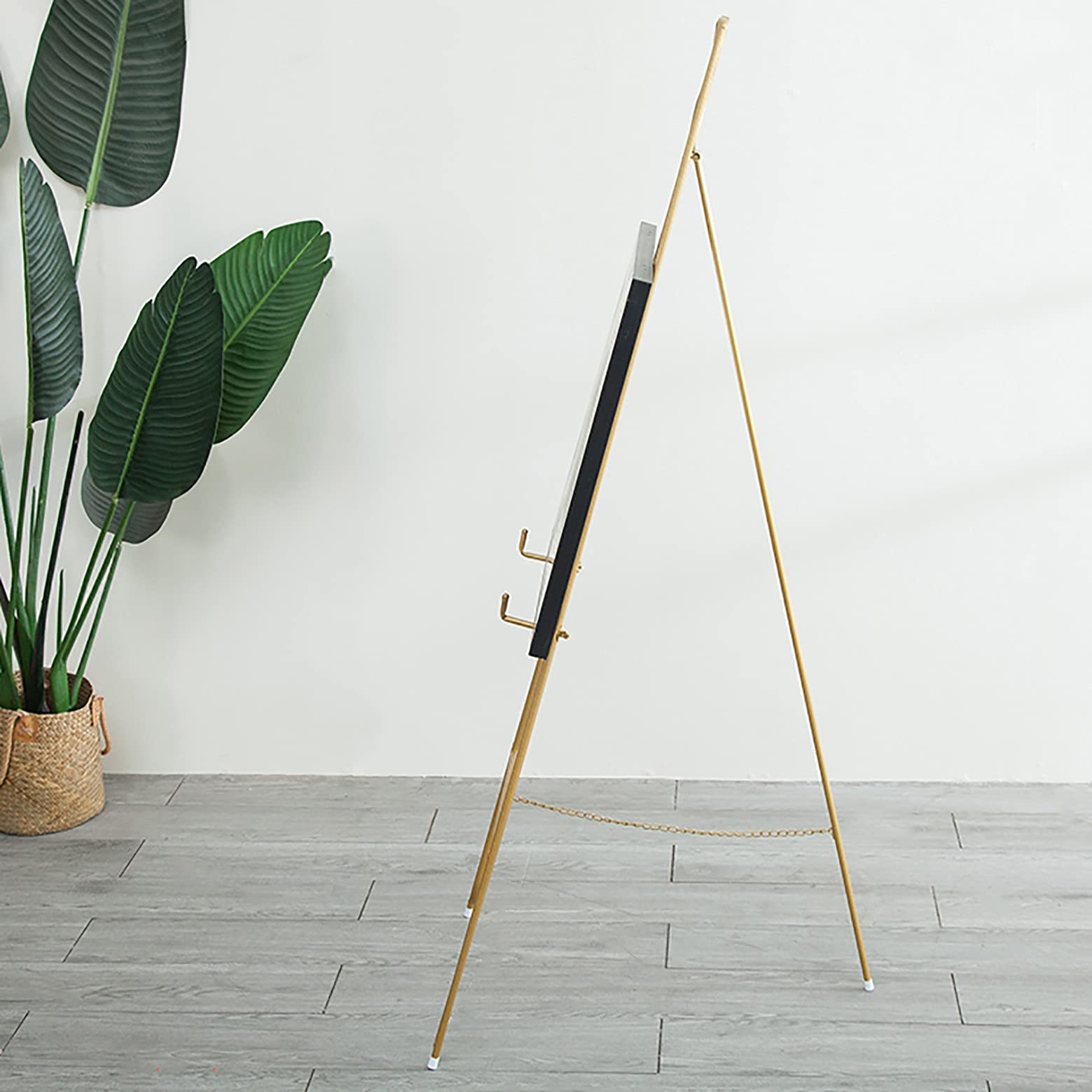 Cavalletto per artista, treppiede per artista, robusto e durevole, con fibbia di regolazione dell'altezza e catena di regolazione dell'angolo, cavalletto per artista professionale e amatoriale per es