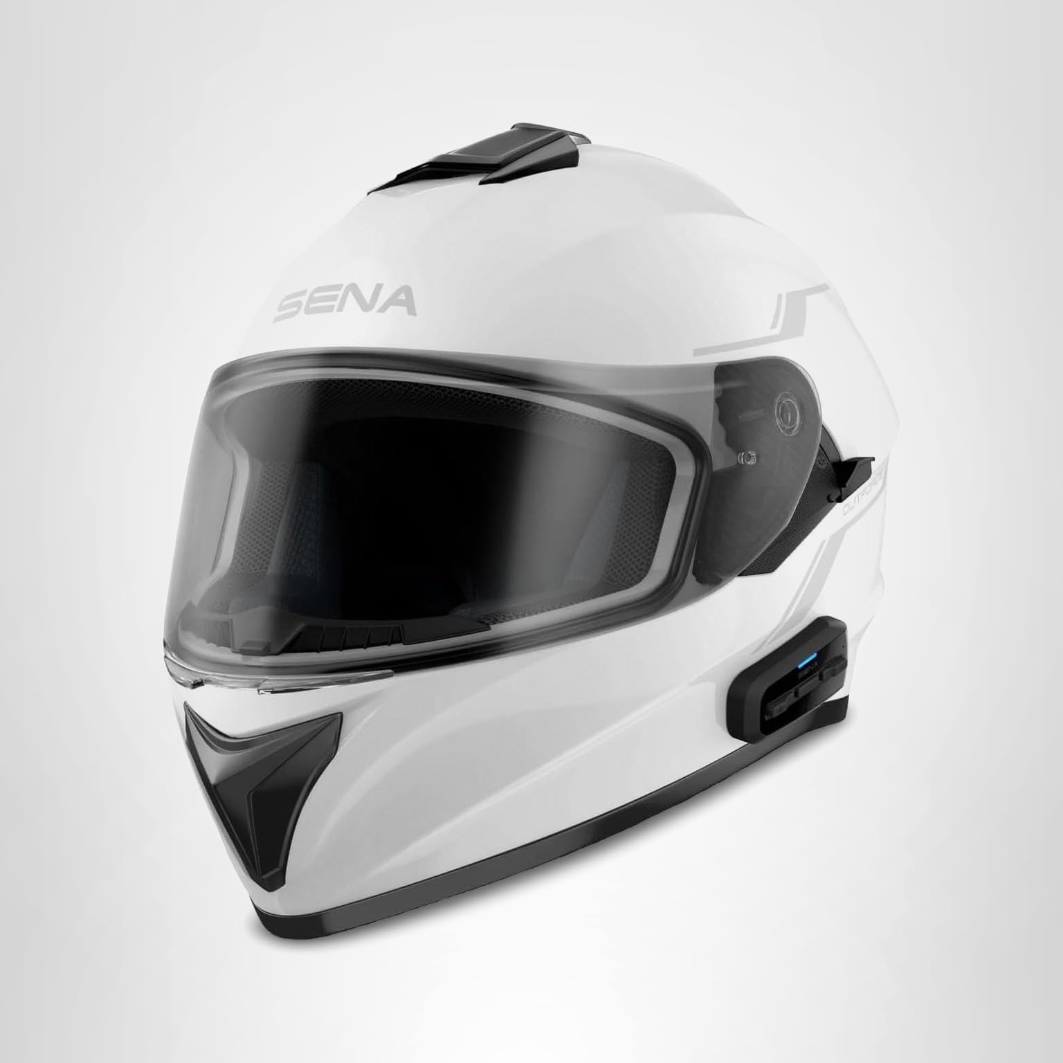 black white motorcycle helmet Ruroc AT4.0 CARBON Fenrir White - Lightweight Full-Face Bluetooth Motorcycle Helmet - Medium / Large
