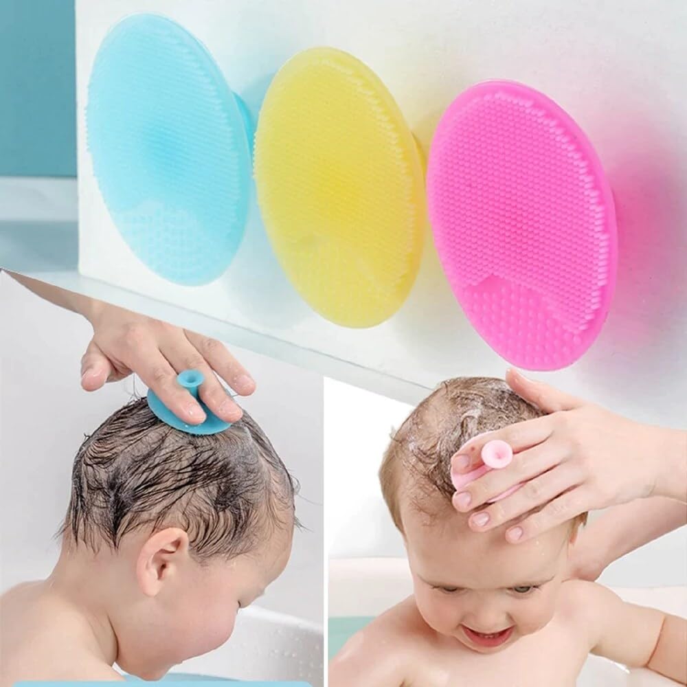Mommas Baby Baby Shampoo Brush Massager Silicone Scalp Clean Comb Head Cleaning Massage Hair Tool Health Therapy Care (2Pcs Pack) MB40257, Multicolour-picture-19