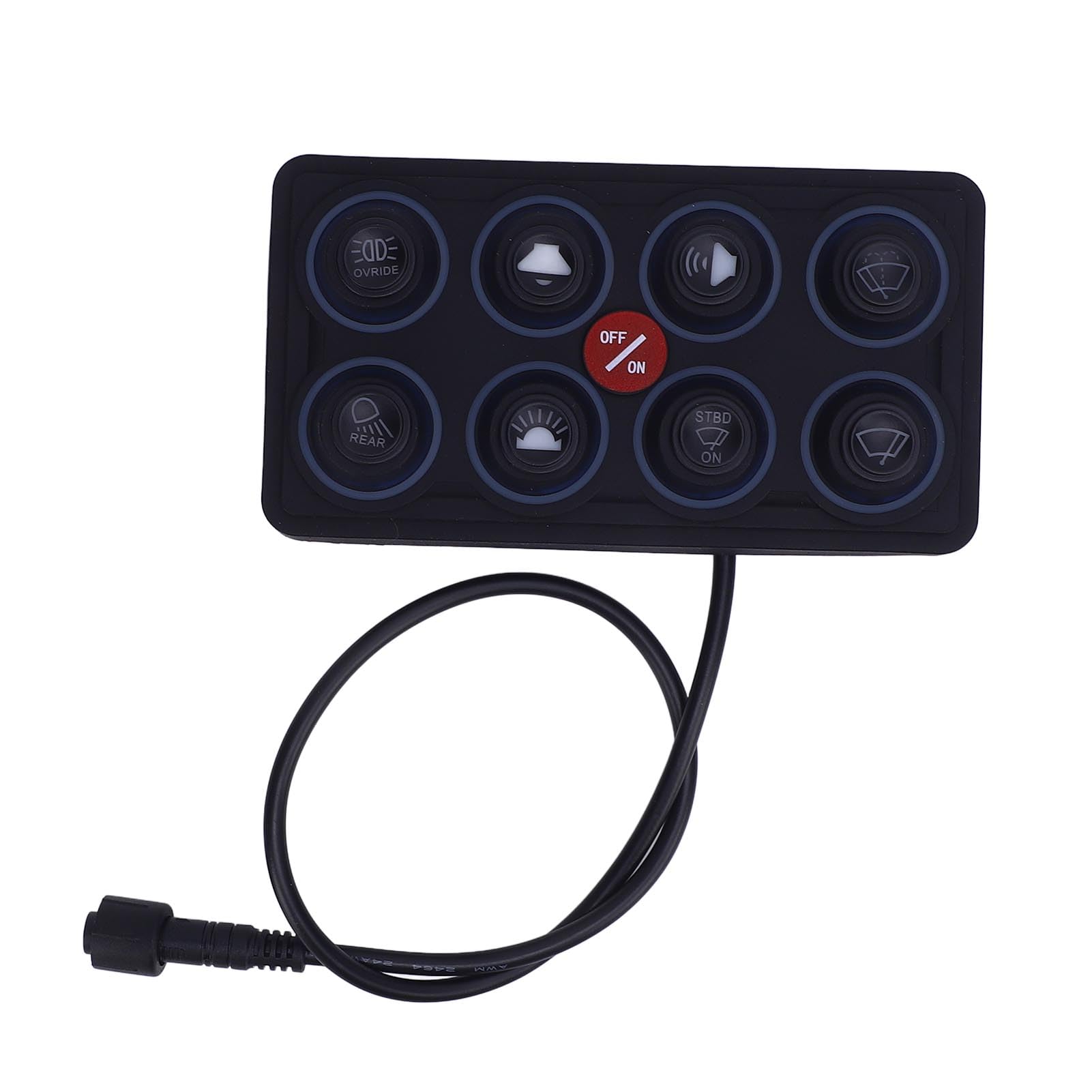 Drfeify Panel Przełączników 8-krotnych Sterowanie Dotykowe Skrzynka Przekaźników 12V 24V 60A Automatyczne Przyciemnianie Podświetlenie RGB 4 Tryby Panel IP68 Do Ciężarówki ATV UTV Łódź SUV Do Użytku