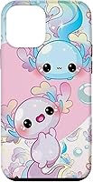 Vista 1 de Funda Kawaii para iPhone 12 mini con diseño de ajolotl azul y rosa