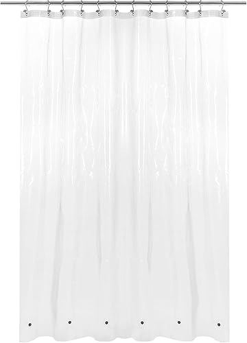 Miniatura 13 de Barossa Design - Forro de cortina de ducha blanco, PEVA de gama alta, libre de bisfenol A y de cloruro de polivinilo, sin olor químico, cortina