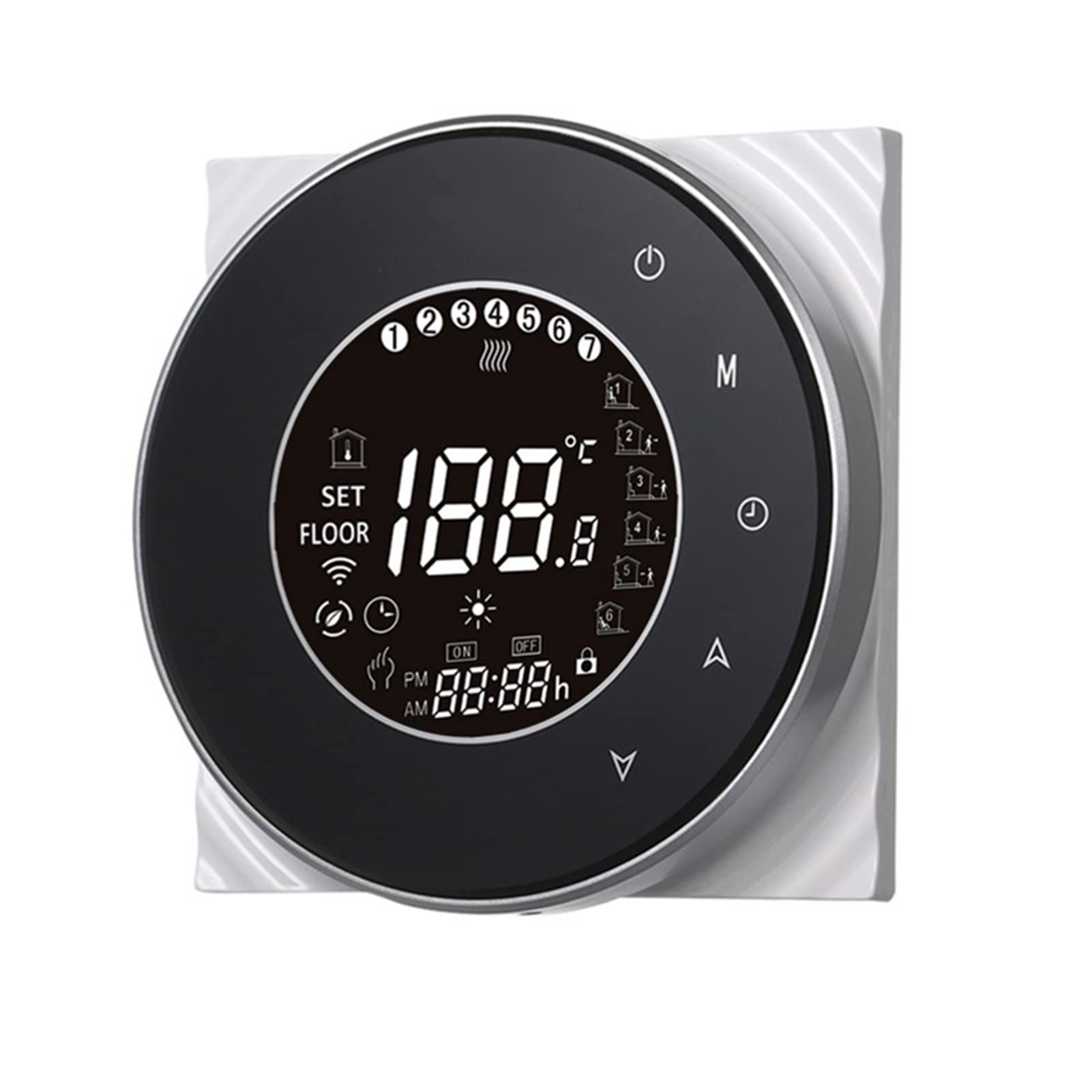 Sensore termometro, Inteligente WI-FI Termostato utilizzato for il termostato della caldaia dell'acqua/del riscaldamento pavimento elettrico in congiunzione(Noir,GA (NO WIFI))