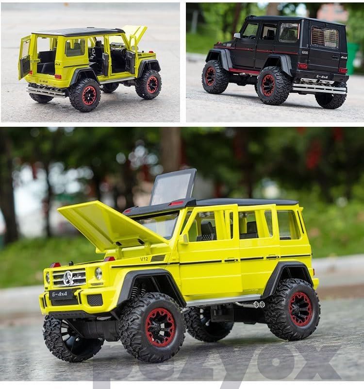 Image of 1 /24 Big Mercedes AMG G500 4X4 Toy Car Metal Pull Back Diecast Car with Openable Door and Sound Light, Gifts Toys for Kids (Black)