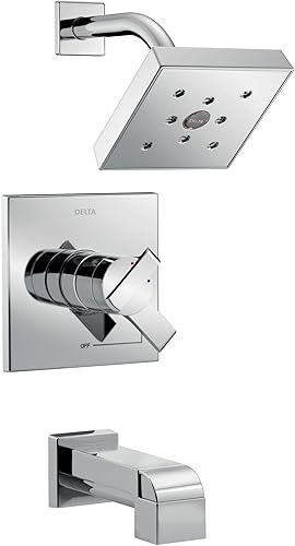 Miniatura 26 de Delta Faucet Ara 14 Serie T14467-SS - Juego alcachofa de ducha con pulverizador H2Okinetic, acero inoxidable (válvula no incluida), T14467-BL Mate