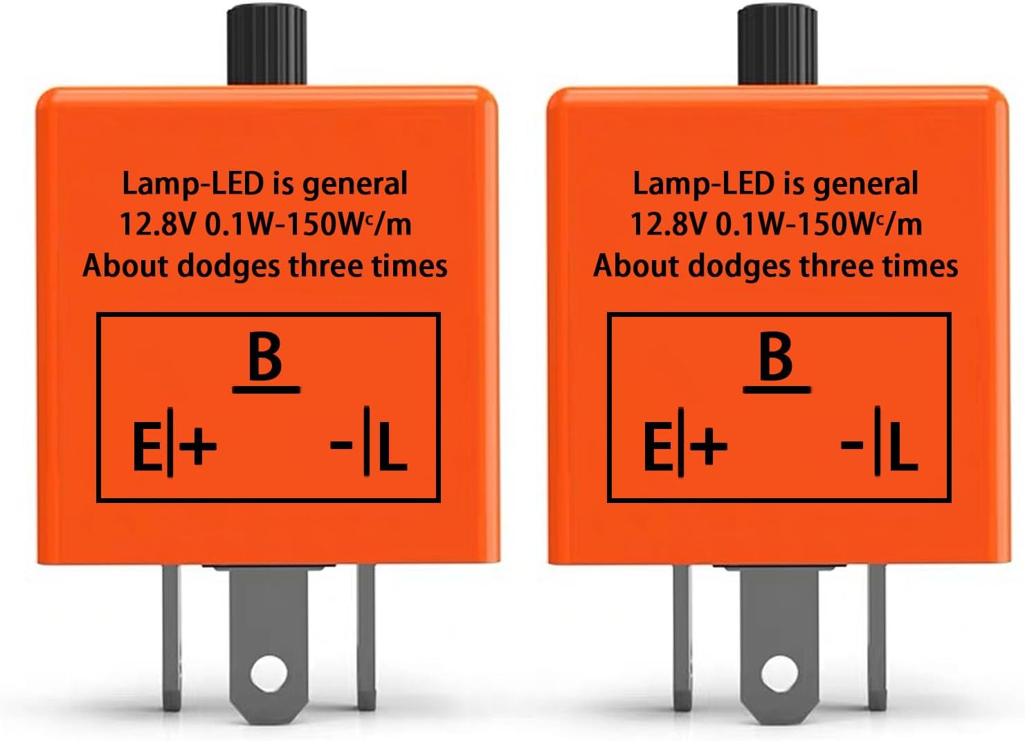 LLII CF-13 Led Flasher Relay 3 Pins Turn Signal Flasher for Led Lights CF13 EP34, 12V Electronic Fixing Hyper Blink Speed Adjustable Flash Resolve Rapid Quick Flash Issue Signal Indicator(2PCS)