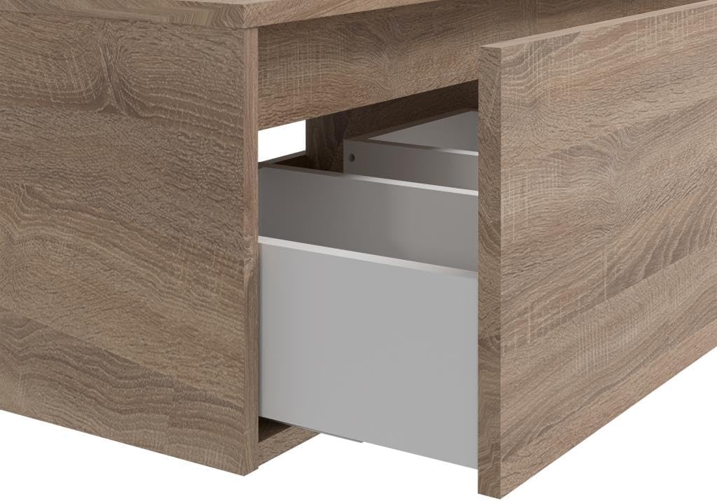 Detailed view of the interior of a drawer, highlighting the storage compartments.