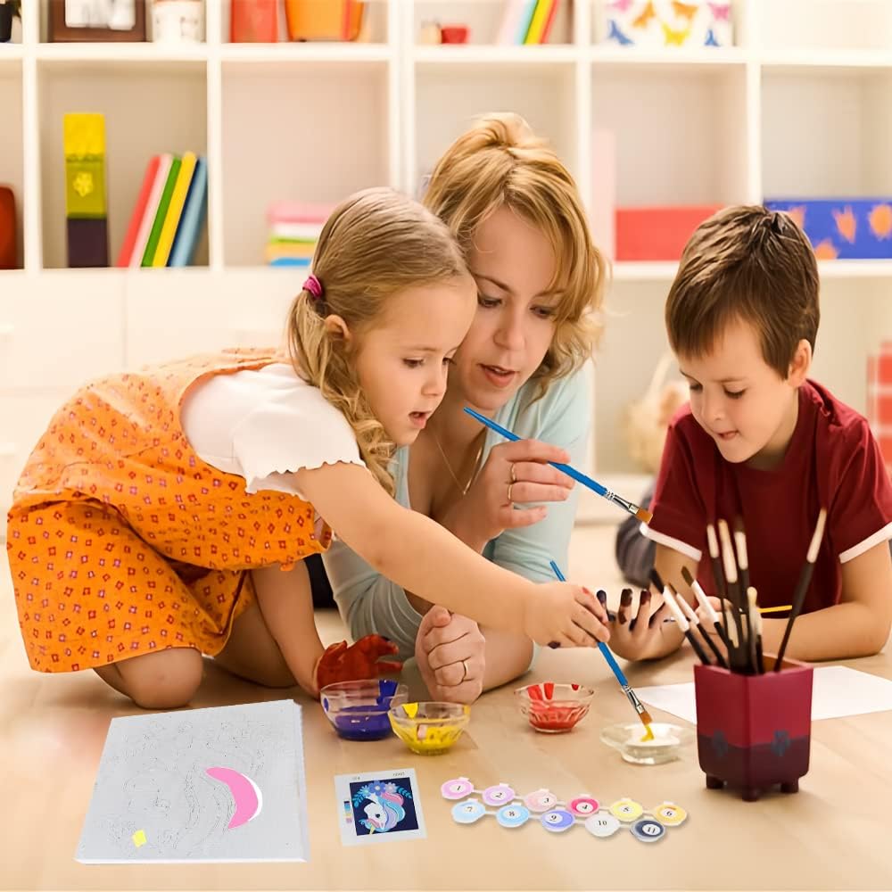 Kit Peinture Par Numéros Licornes 2 Pièces 20x20cm - Peinture à L'Huile Pour Enfants Filles 5-9 Ans, Loisirs Créatifs & Décoration