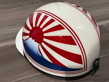 やられ塗装 君が代 富士日章 コルク半 ヘルメット 旧車會 暴走族 アルフィン Amazon.co.jp: 君が代 富士日章 コルク半 ヘルメット 旧車會