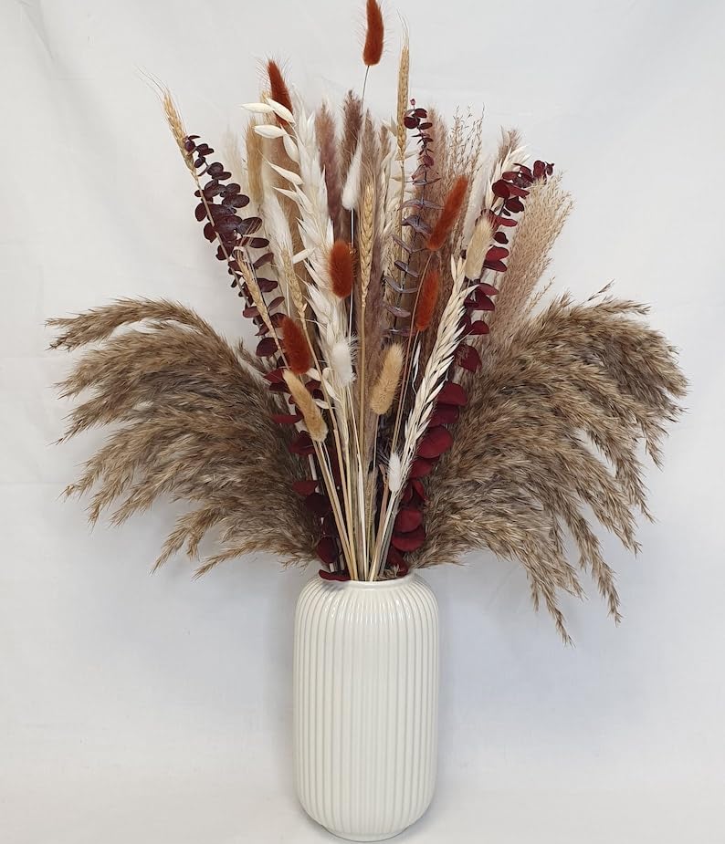 Ramo de flores secas otoñal DIY con pampas y tallos miniatura 5