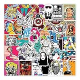 Cool Style Aufkleber 100 Stück Pack, Wasserdicht Vinyl Stickers für Laptop Wasserflaschen Skateboard Gepäck Auto Motorrad Fahrrad Gitarre PS4 Koffer Snowboard iPhone iPad