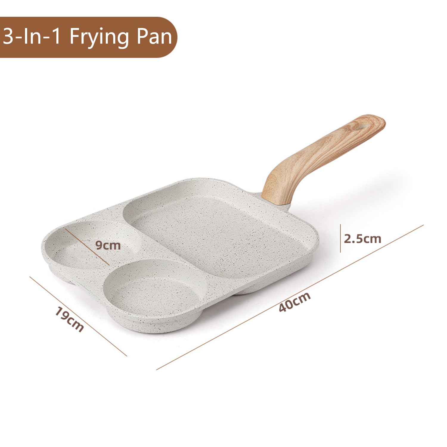 Amazon.com: MIUGO Egg Frying Pan, 3 Section Omelette Pan with