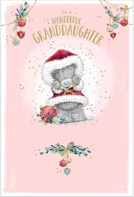 Wishing Well GRANDDAUGHTER Me to you Bear Christmas Card, multi