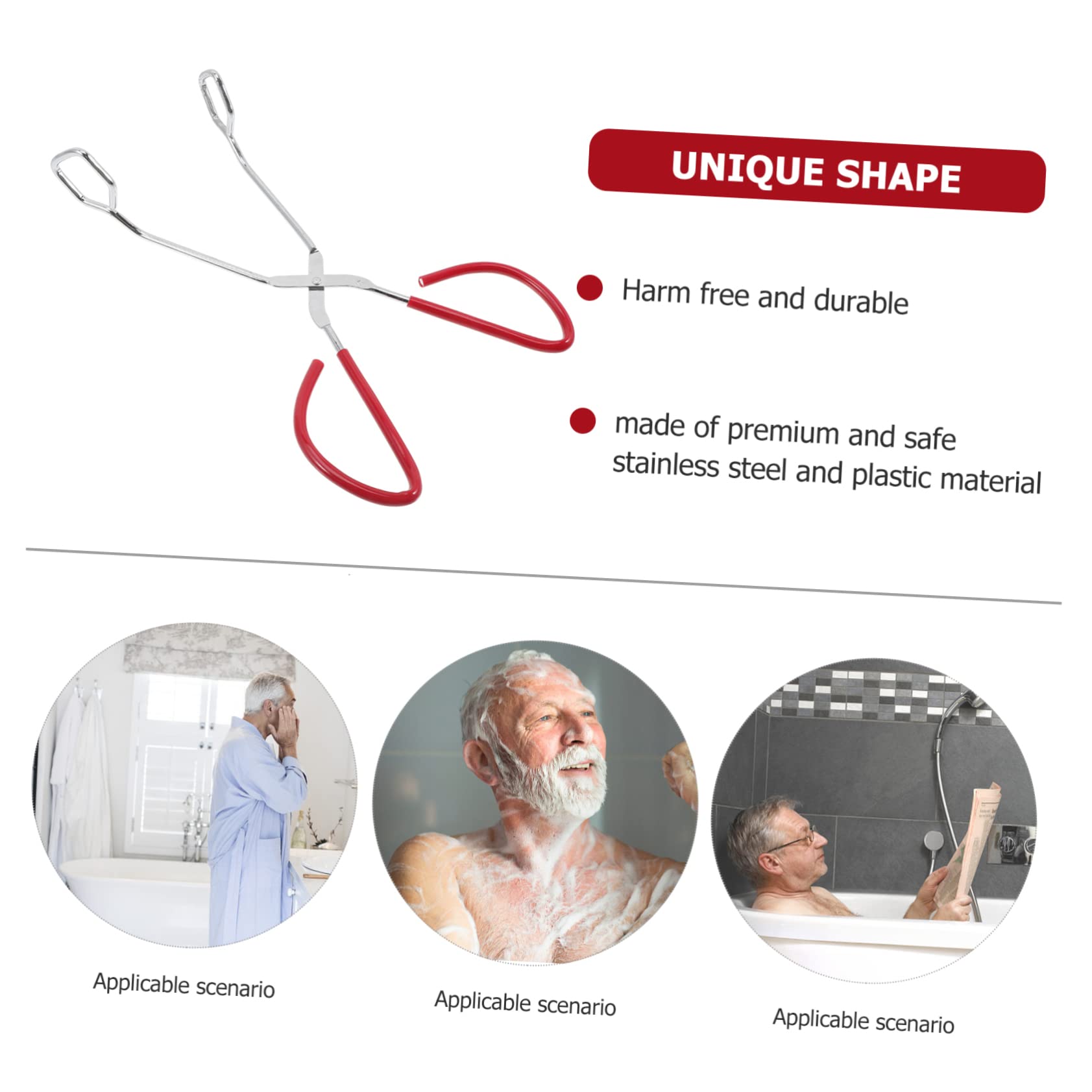 Healeved Fat People Self Wipe Clamp Tong Wiping Aid Toilet Paper Tongs for Disabled Portable Handle Picker Butt Wiper for Fat People Reachers for Disabled & Seniors Heavy Duty Tool Plastic