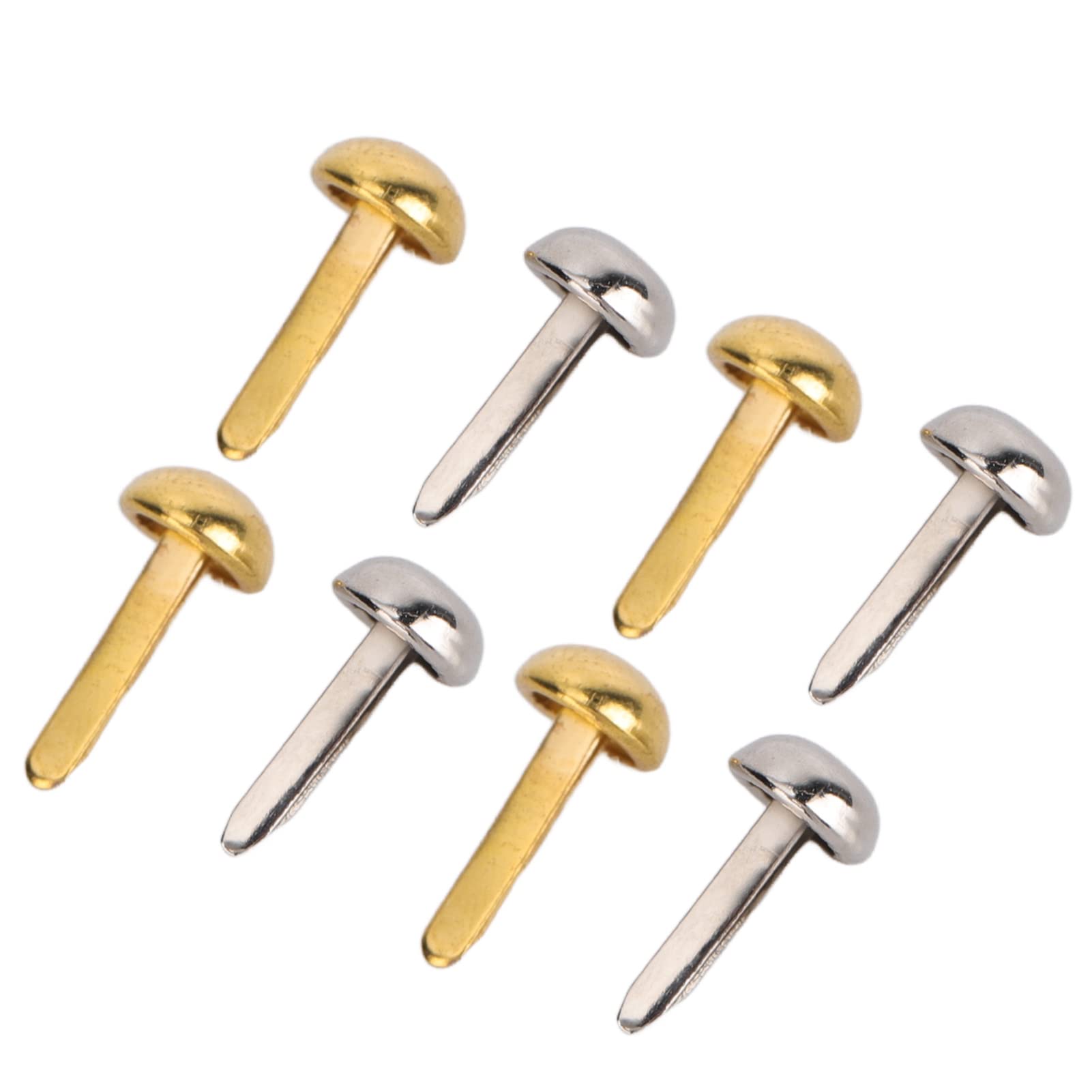 Respicefinem 40 Pcs 6mm Mini Brads Gold Silver Electroplating Round Brass Metal Paper Fasteners Ideal for Craft Scrapbooking Children Hand Made Nails and Photo Albums