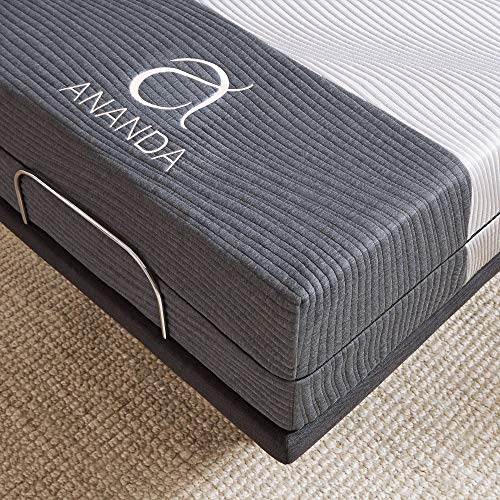 Blissful Nights 13" Ananda Cool Gel And Pearl Infused Hybrid Mattress With Head Tilt Adjustable Bed Base Combo Set (Split King) #TOP4