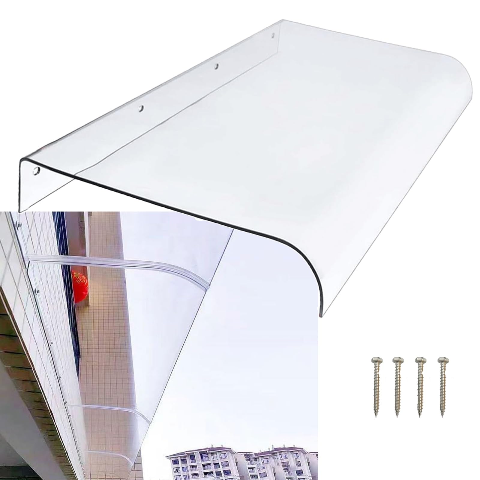 Auvent de terrasse 4,9x19,2m transparent pour protection de jardin