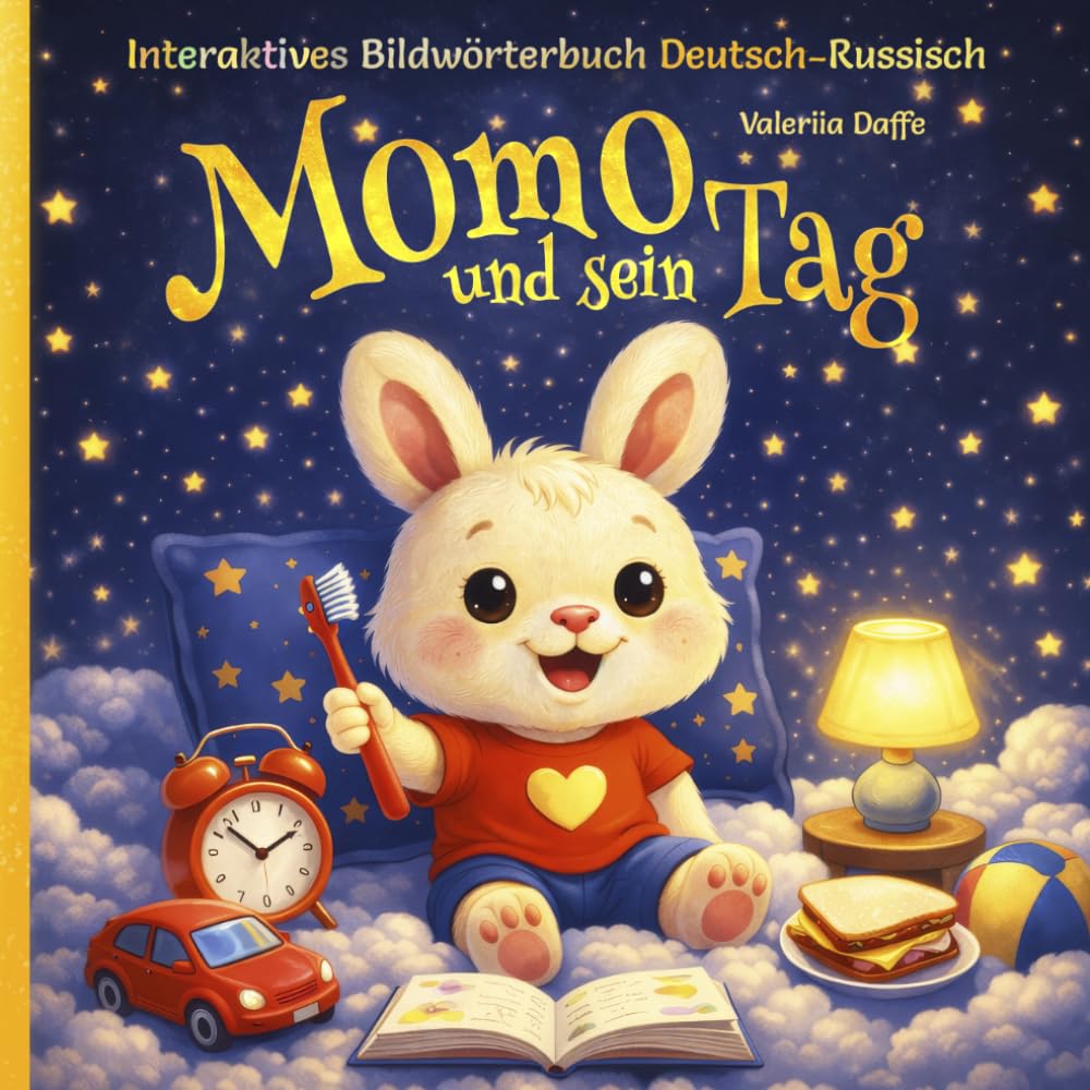Momo und sein Tag – Момо и его день: Interaktives Bildwörterbuch Deutsch–Russisch für Kinder ab 3 Jahren