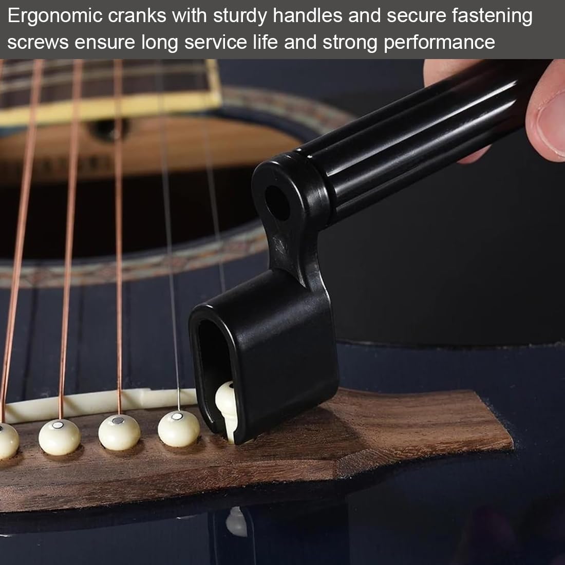 1 Pcs Saitenkurbel mit 6 Plektren Saitenspindel für schnelleres Saiten wechseln, Westerngitarre, Akkustikgitarre, Konzertgitarre und E-Gitarre