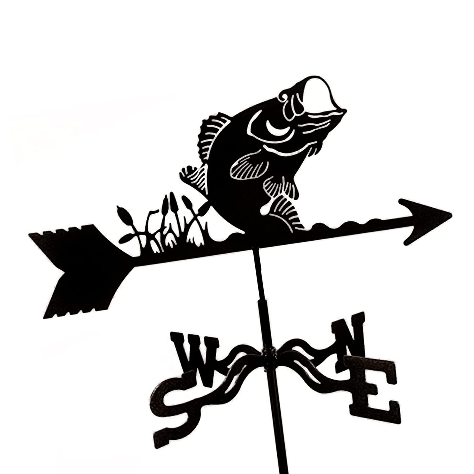 WIQUYBML wind vane Weather Vane with Animal Ornament Cast Iron Wind Weathervane Outdoor Garden Direction Indicator for Roofs Rooster Yard Patio Decor (Shape 5)