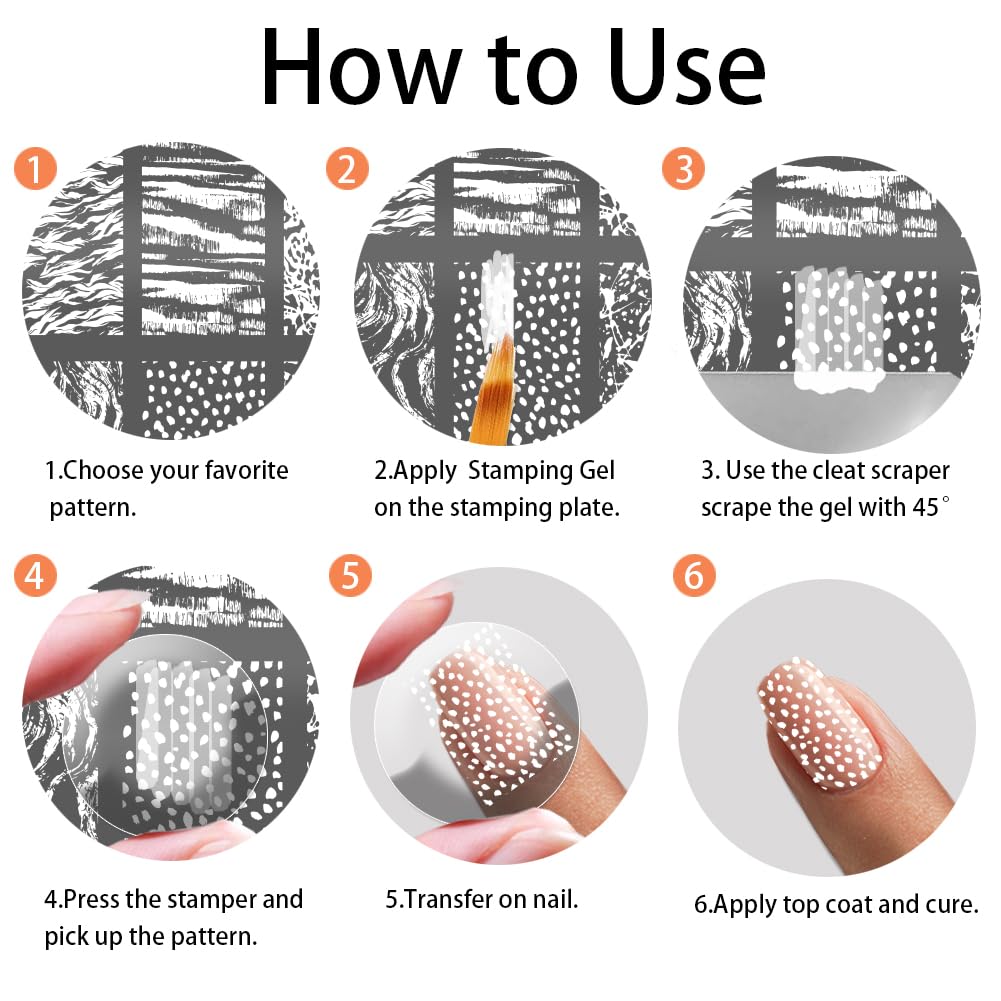 Lote de 3 placas de estampación de mármol para uñas, manicura, decoración