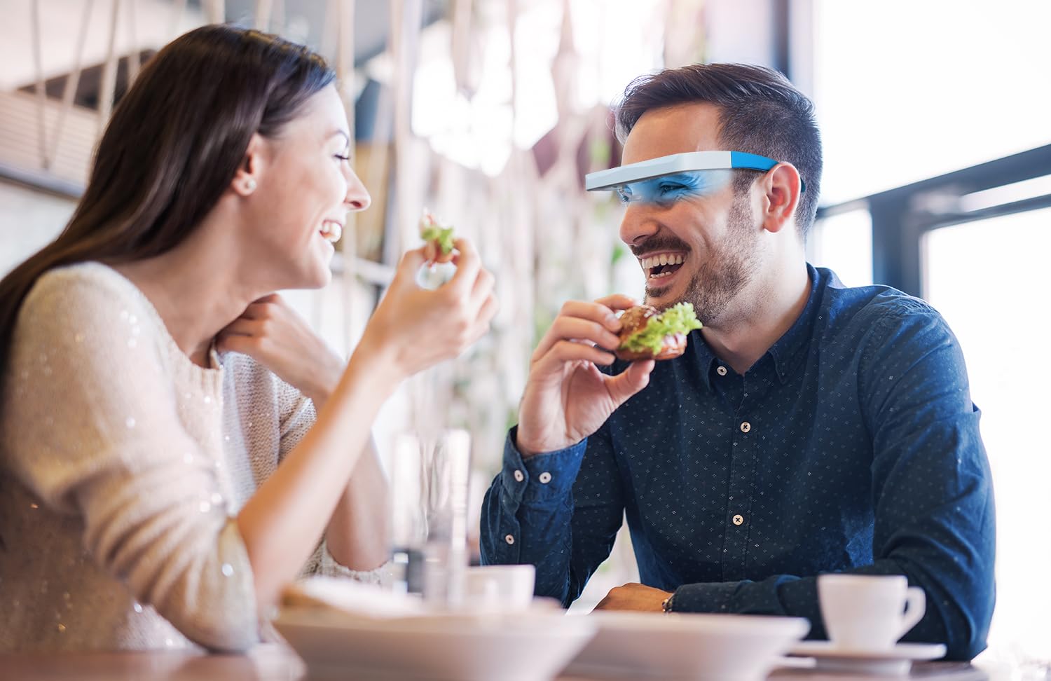 Gafas de luminoterapia Blue-3 Pro | Regula tu ritmo circadiano, aumenta la energía y lucha contra el jet lag | LED sin UV | Comodidad sobre las gafas | Carga USB-C