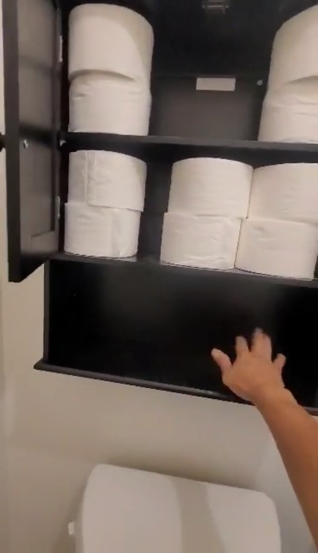 Armario de baño empotrado en pared COSTWAY, armario de almacenamiento sobre el inodoro con doble puerta y estante ajustable, armario de medicinas colgante de madera para sala de estar, recibidor y cocina (blanco) miniatura 7