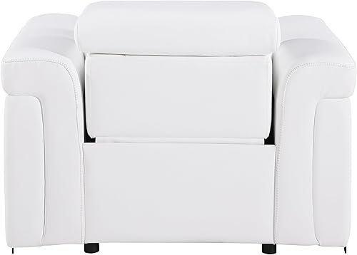 Miniatura 5 de Mario - Silla eléctrica de cuero de grano superior con reposacabezas ajustables, cargadores USB para dispositivos, sofá reclinable eléctrico de alta