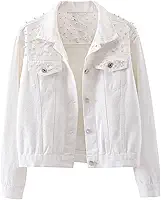 Jaqueta Jeans Oversized Feminina com Bordado e Pérolas Aplicadas