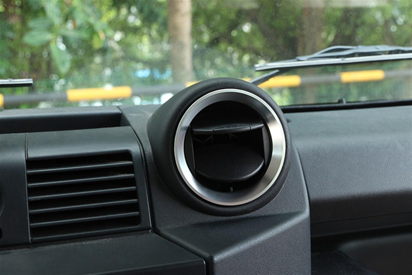 Komponenten Auto-Mittelkonsole, AC-Klimaanlage, Entlüftungsauslass, Dekorationsring Für Land Rover Für Defender 90 110 130 2004-19(Silver)