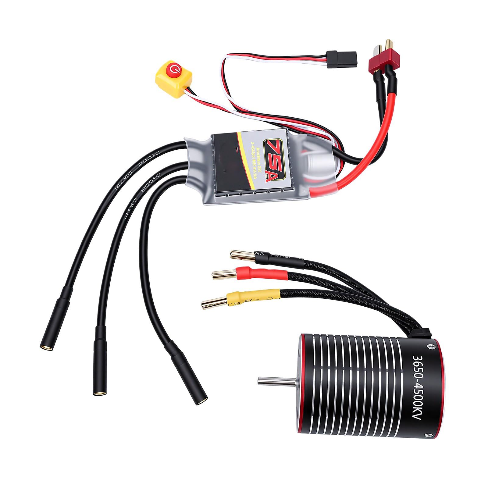 Bezszczotkowy Silnik i ESC Combo 4500KV 75A Wodoodporny, 1/10 RC