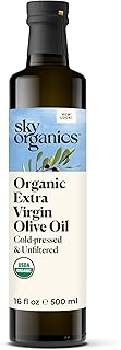 Sky Organics - Organic Extra Virgin Olive Oil, 16 fl oz - Cold Pressed & Unfiltered - Bright, Fresh, Authentic Flavor - So...