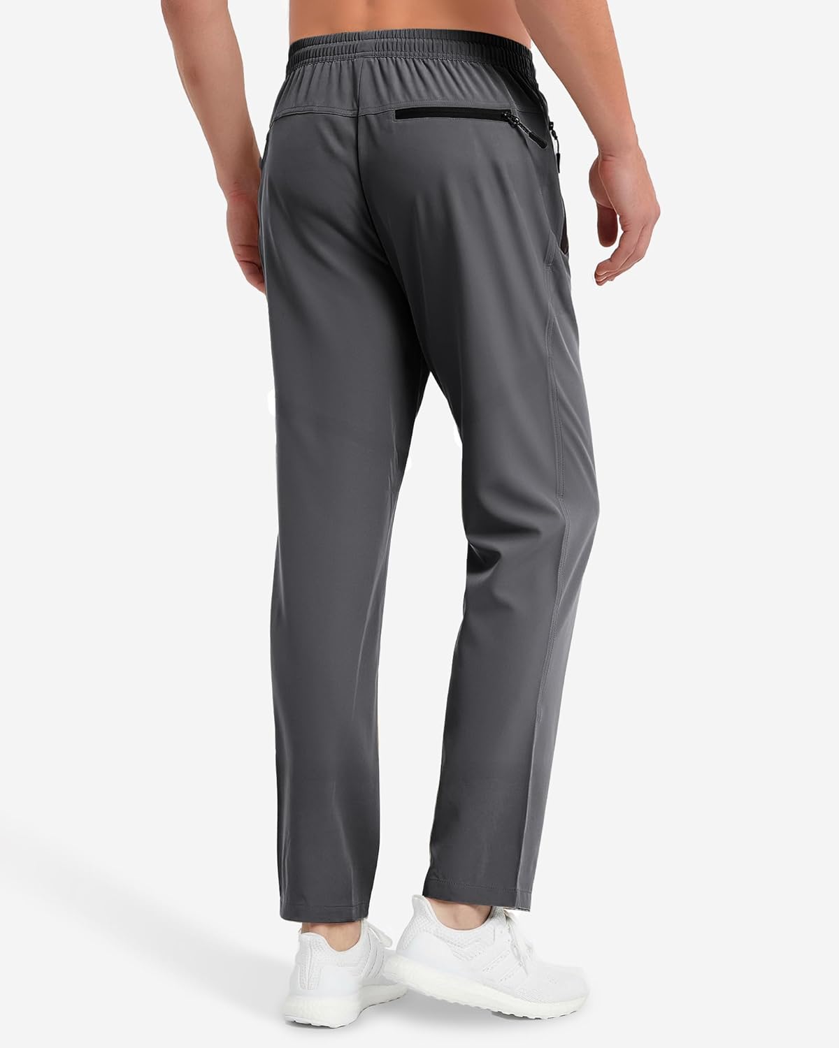 Men's Lightweight Athletic Pants Quick Dry Water Resistant Hiking Workout Joggers with Zipper Pockets