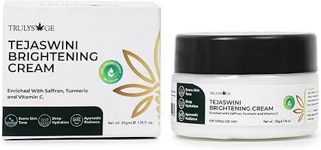 Trulysage Tejaswini Brightening Cream | Saffron, Turmeric & Vitamin C | Reduces Dark Spots & Pigmentation | Deep Hydration & Glow | 50gm