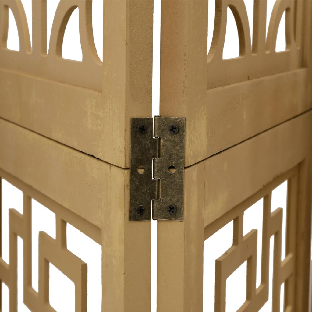 Recinzione da 6 Pannelli in Legno di Paulownia Massiccio Marrone